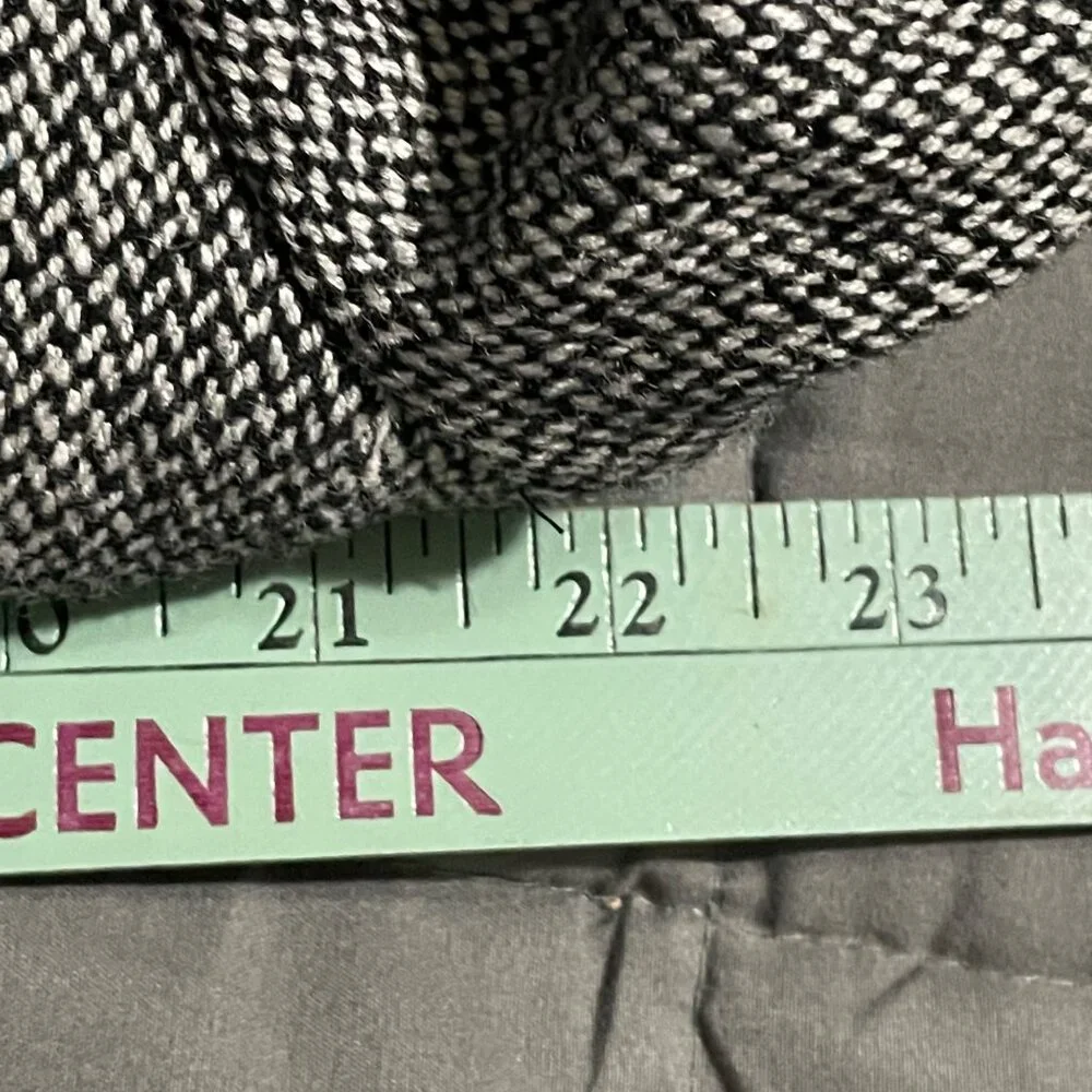 Chaps Womens Wool & Velvet Blazer Gray Tweed Size 8 Equestrian Classic Old Money - Picture 6 of 8